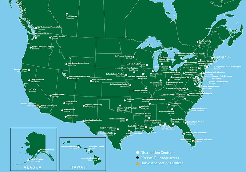 PRO*ACT distribution map